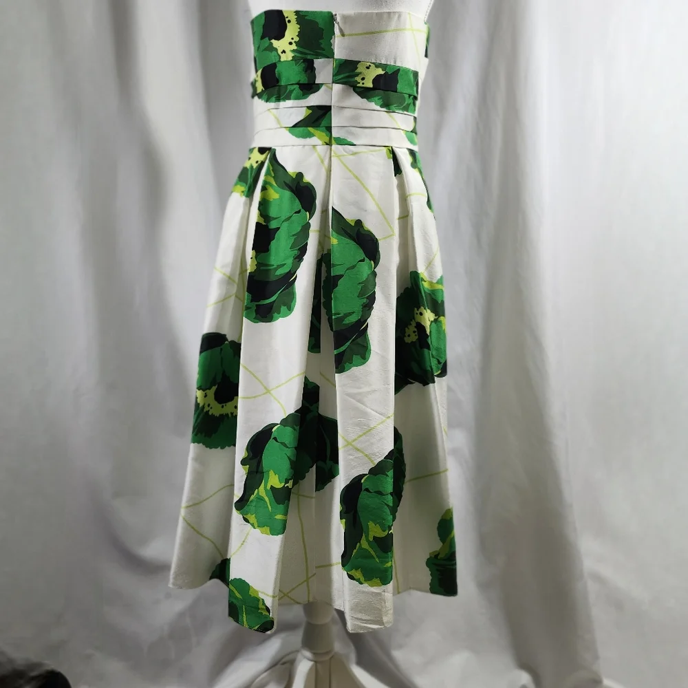 Kay Unger Green and White Strapless Dress - Picture 4 of 15